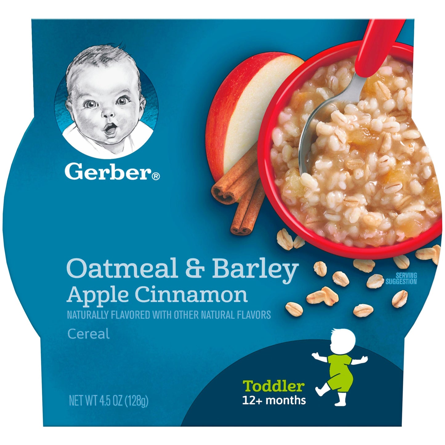 Gerber Non-Gmo Apple Cinnamon Oatmeal Cereal Toddler Food Tray; 0.562 Ounce; 8 Per Case