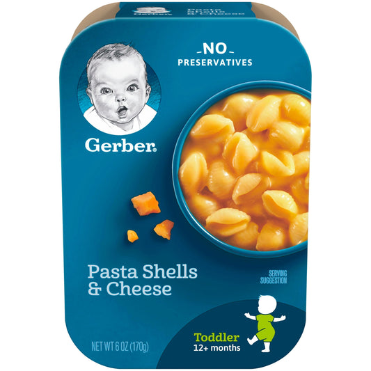 Gerber Mealtime For Toddler Pasta Shells And Cheese Lil Meals Toddler Food Tray; 6 Ounce; 6 Per Case