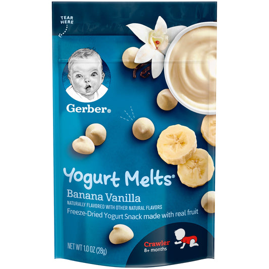 Gerber Graduates Banana Vanilla Yogurt Melts Baby Snack Pouch; 1 Ounce; 7 Per Case