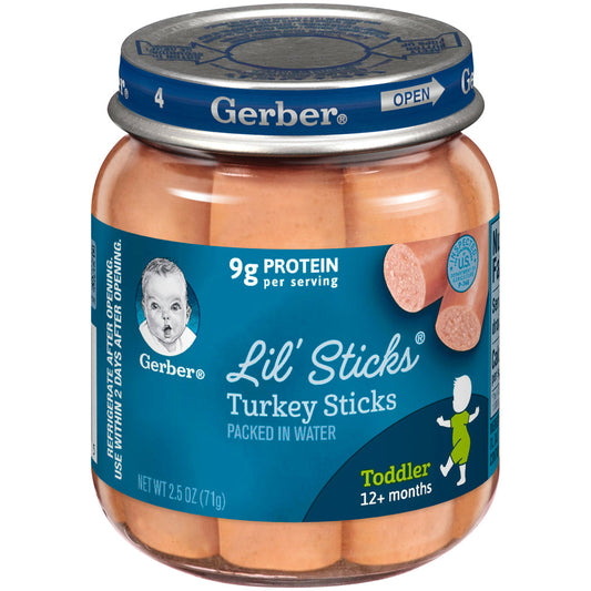 Gerber Mealtime For Toddler Turkey Lil Sticks Jar With No Nitrates; 2.5 Ounce; 10 Per Case