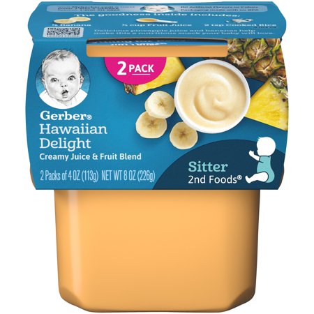 Gerber 2Nd Foods Hawaiian Delight Puree Baby Food Tub; 2X 4 Oz Tubs; 8 Ounce; 8 Per Case