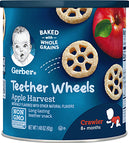 Gerber Graduates Non-Gmo Apple Harvest Teether Wheels Baby Snack Can; 1.48 Ounce; 6 Per Case