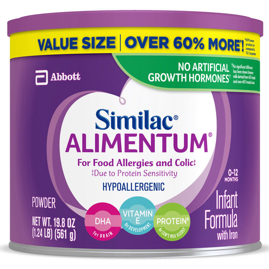 Similac Alimentum Hypoallergenic Hypoallergenic Milk-Based Powder Infant Formula Can With Iron; 1.23 Pound; 4 Per Case - High Mart Wholesale