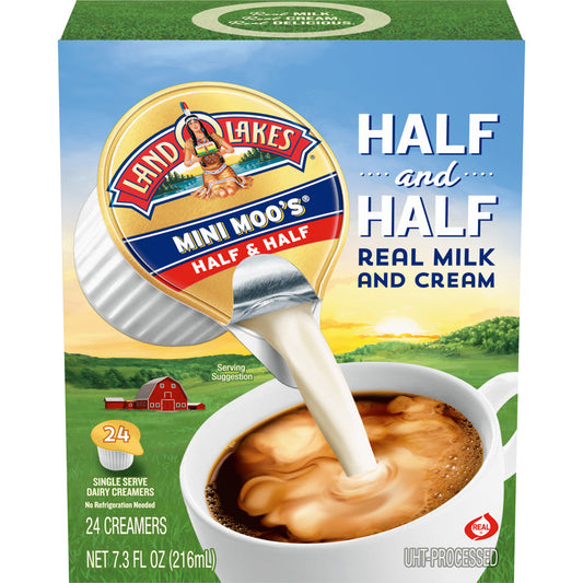Land O Lakes Mini Moo's Cream Half And Half Single Serve; 6.75 Fluid Ounce; 6 Per Case