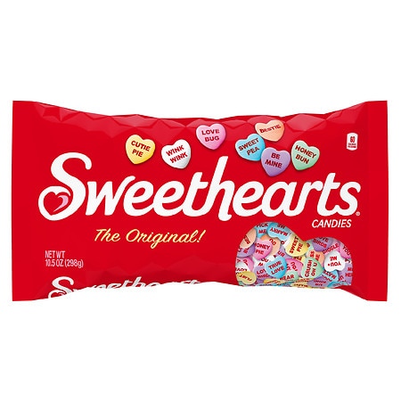 Sweethearts Original Candy Hearts; 10.5 Ounces; 12 Per Case