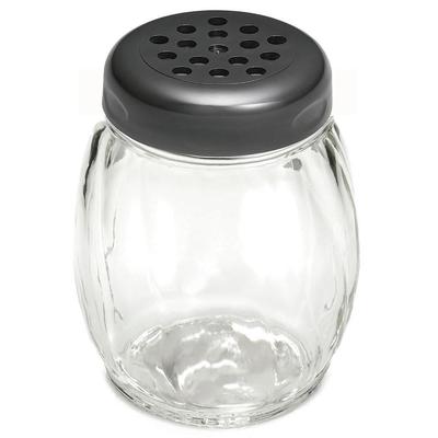 Tablecraft 6 Oz Glass Shaker With Plastic Lid Black; 12 Each; 1 Per Case - High Mart Wholesale