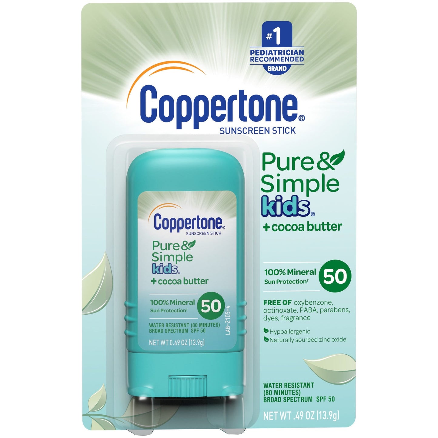 Coppertone Pure And Simple Kids Stick Spf 50; 0.49 Ounces; 4 Per Box; 3 Per Case - High Mart Wholesale