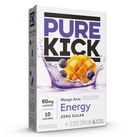 Pure Kick Energy Drink Mix Mango Acai Singles To Go; 6 Count; 12 Per Case - High Mart Wholesale