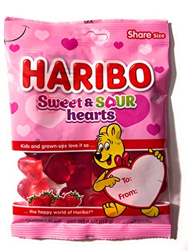 Haribo Sweet And Sour Hearts 4 Oz; 4 Ounce; 12 Per Case - High Mart Wholesale