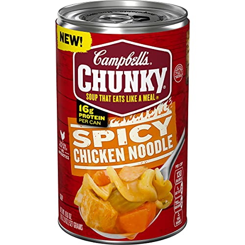 Campbell's Chunky Soup; Spicy Chicken Noodle Soup; Can; 18.6 Ounce; 12 Per Case - High Mart Wholesale