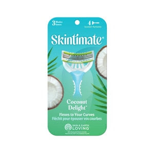 Skintimate Coconut Delight (4-Blade); 4 Count; 3 Per Box; 4 Per Case - High Mart Wholesale