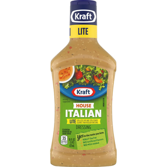 Kraft Light Done Right Italian Dressing Bottle; 16 Fluid Ounce; 6 Per Case