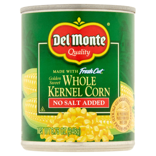 Del Monte Golden Corn No Salt Added; 8.75 Ounces; 12 Per Case