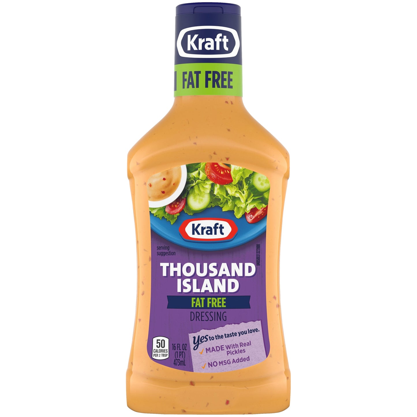 Kraft Fat Free 1000 Island Dressing Bottle; 16 Fluid Ounce; 6 Per Case