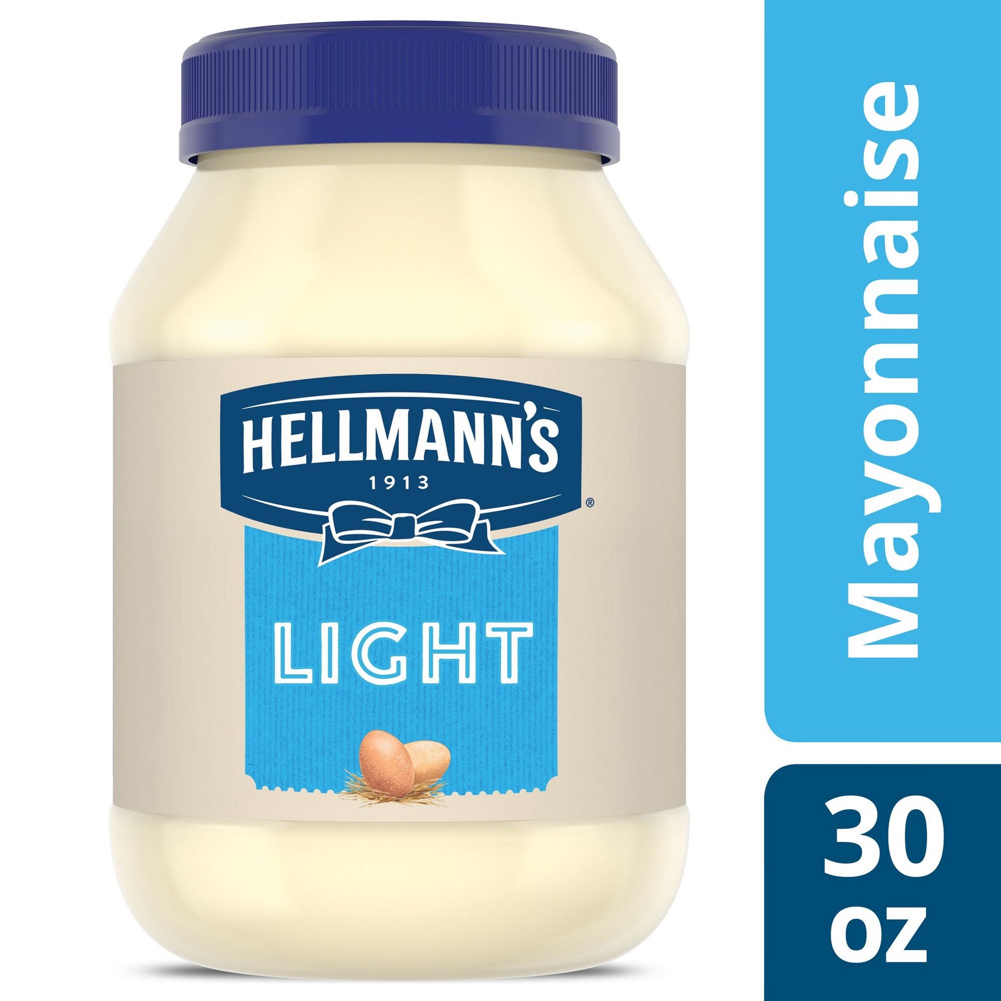 Hellmann's Light Mayonnaise Jar; 30 Fluid Ounce; 12 Per Case - High Mart Wholesale