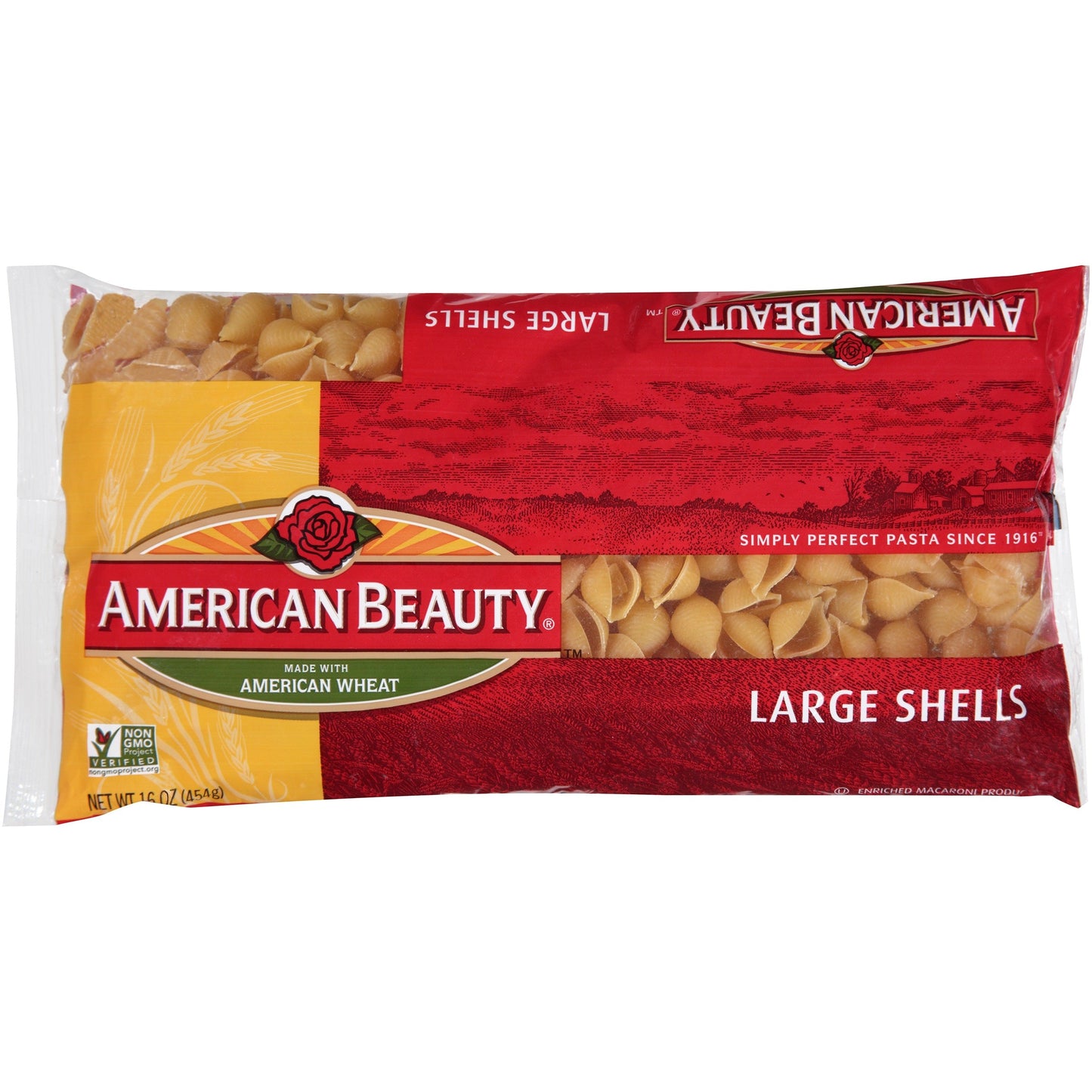 American Beauty Pasta Large Shell Roni; 16 Ounces; 12 Per Case