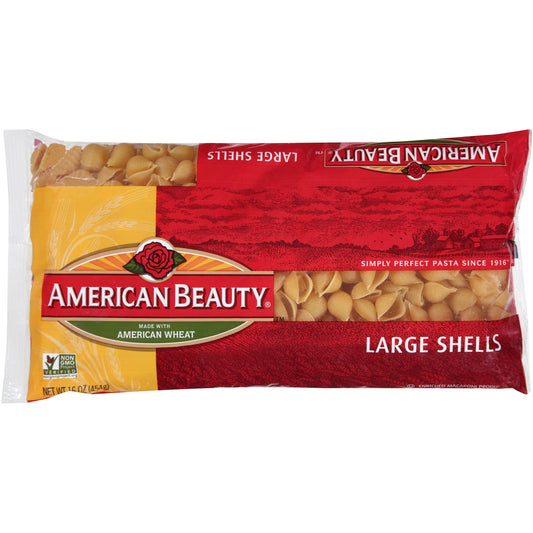 American Beauty Pasta Large Shell Roni; 16 Ounces; 12 Per Case