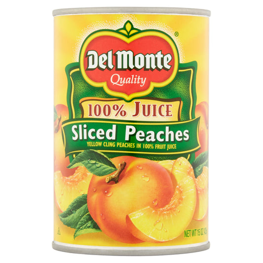 Del Monte Peach Narrow Base Sliced Yellow Cling; 15 Ounces; 12 Per Case