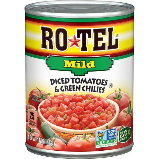 Ro Tel Mild Diced Tomatoes And Green Chilies; 10 Ounces; 24 Per Case - High Mart Wholesale