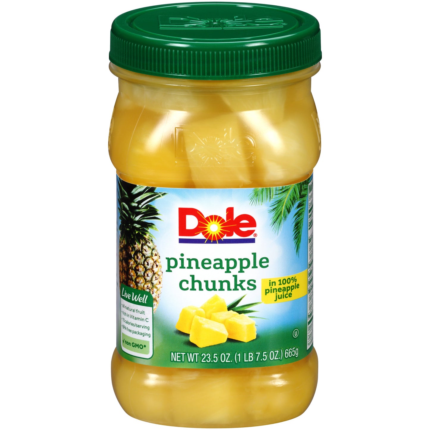 Dole Pineapple Chunks In Juice Jar; 23.5 Ounces; 8 Per Case