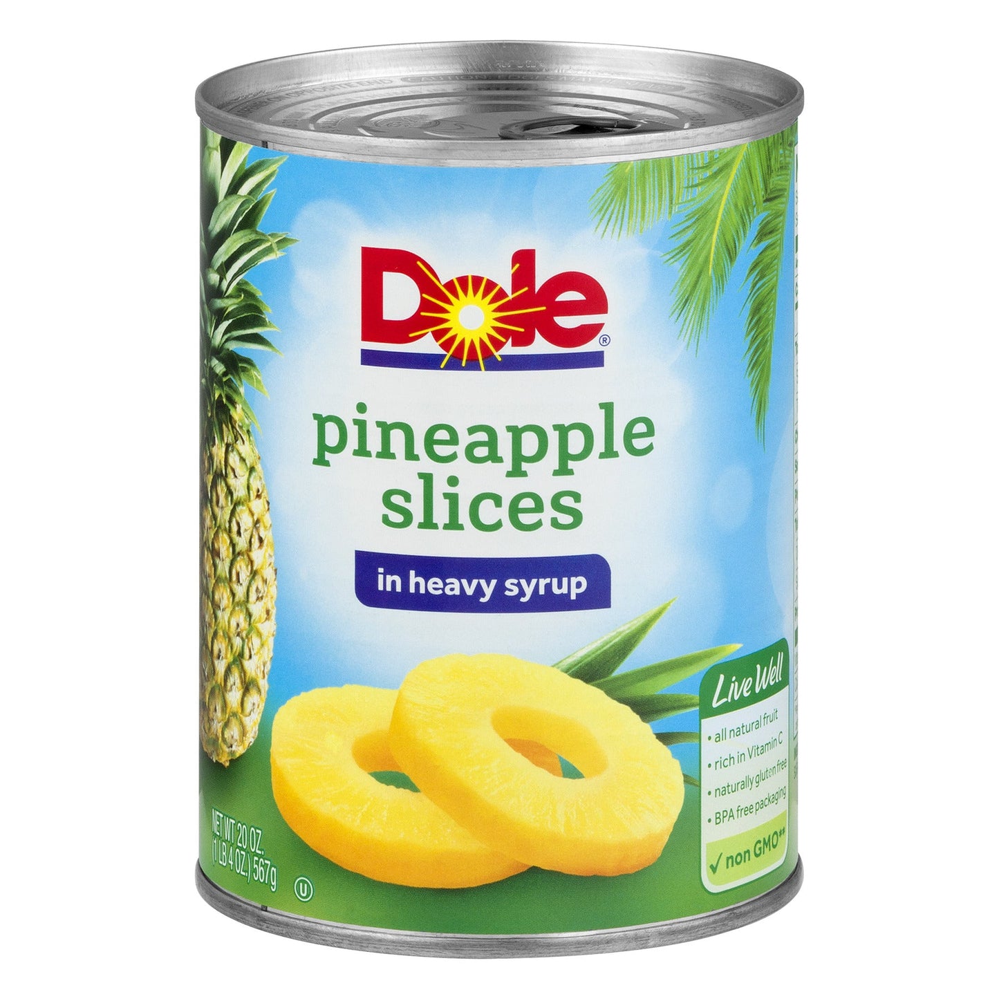 Dole Slice Pineapple In Heavy Syrup; 20 Ounces; 12 Per Case