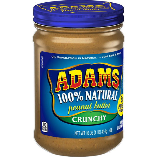 Adams Peanut Butter Crunchy Natural; 16 Ounces; 12 Per Case - High Mart Wholesale