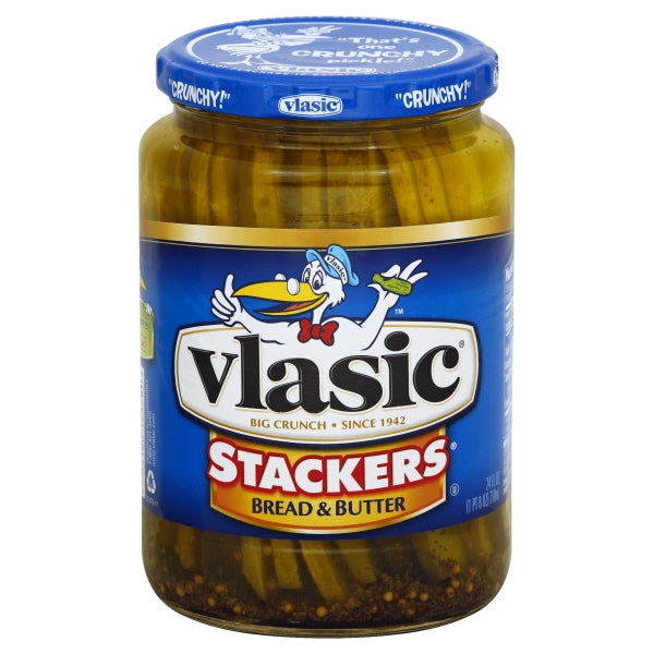 Vlasic Bread And Butter Sandwich Pickle Jar; 24 Fluid Ounce; 6 Per Case - High Mart Wholesale