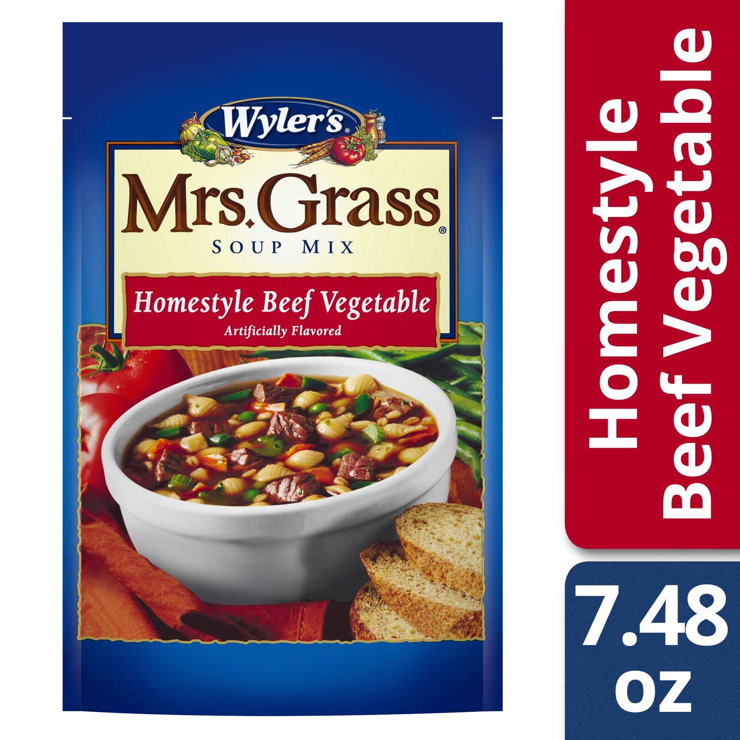 Wyler's Soup Starter Wyler's Mrs. Grass Beef Vegetable; 7.48 Ounces; 8 Per Case