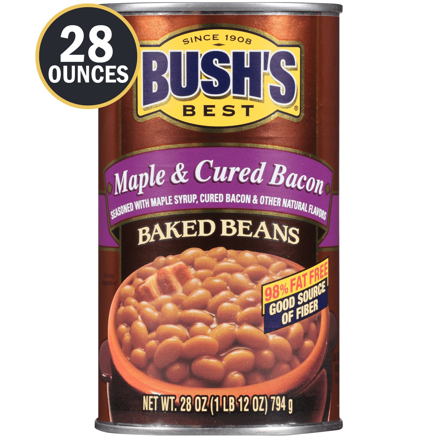Bush's Best Maple Bacon Baked Beans; 28 Ounces; 12 Per Case