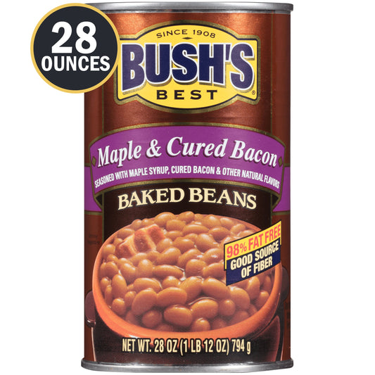 Bush's Best Maple Bacon Baked Beans; 28 Ounces; 12 Per Case