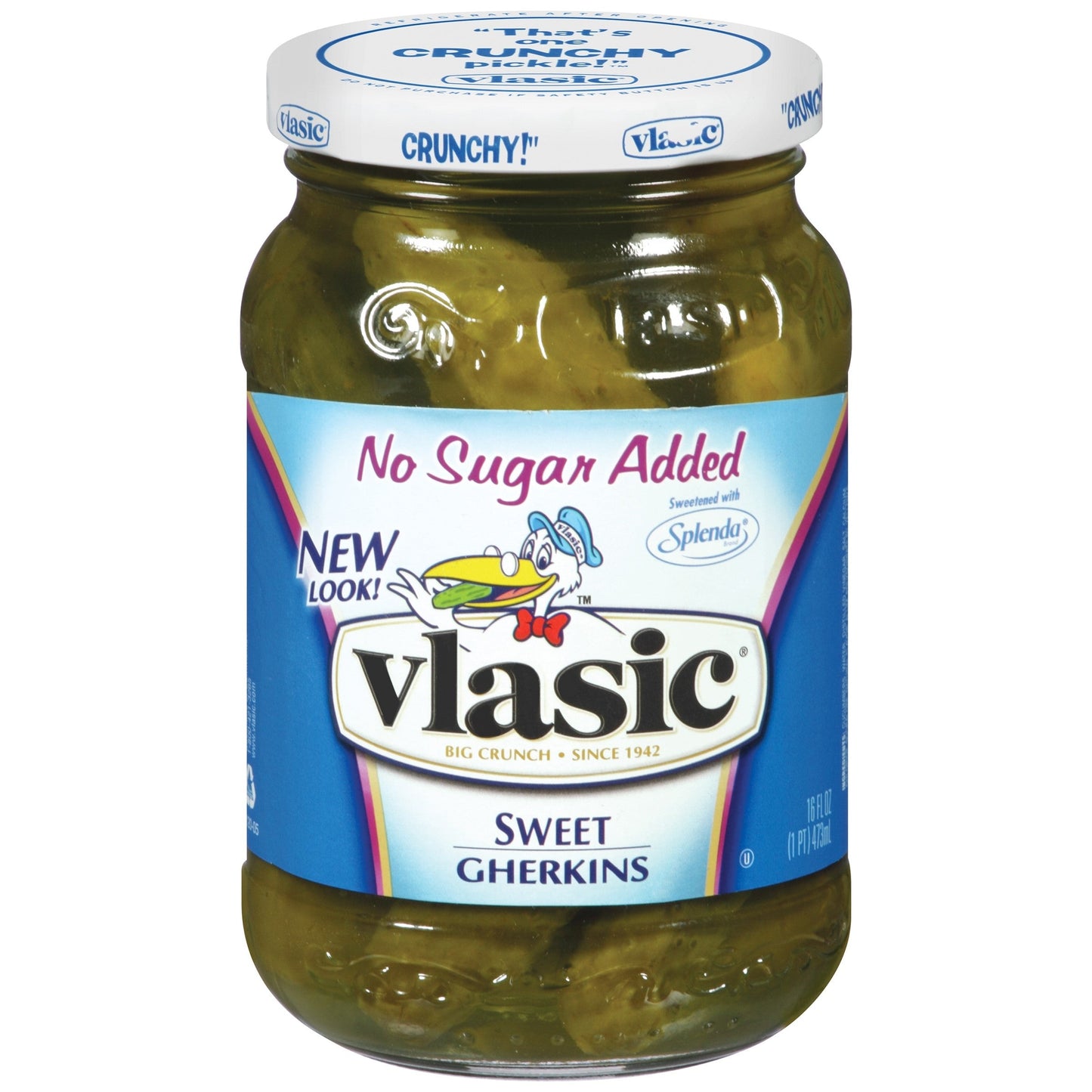 Vlasic Sweet No Sugar Added Pickle Gherkin Jar; 16 Fluid Ounce; 12 Per Case - High Mart Wholesale