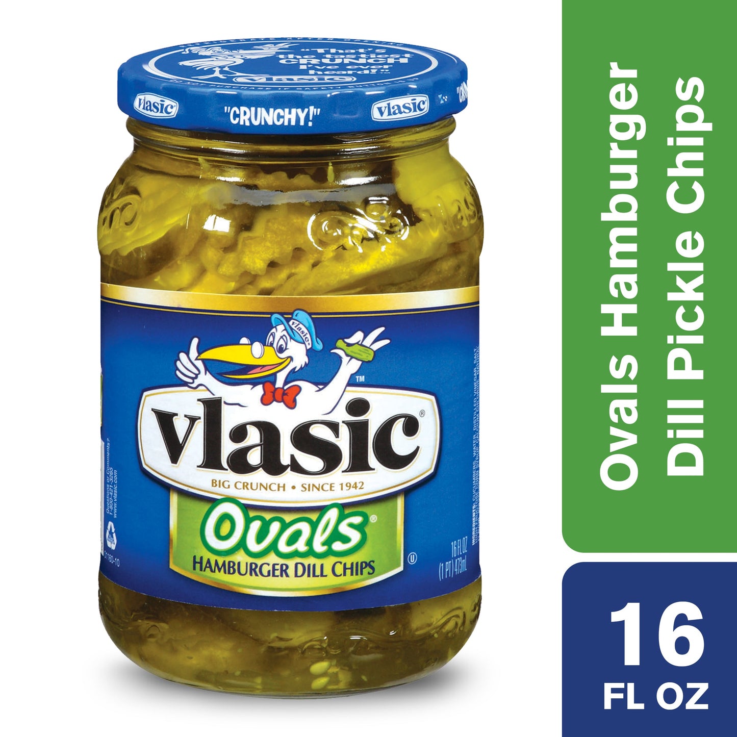 Vlasic Dill Hamburger Pickle Chip Jar; 16 Fluid Ounce; 12 Per Case - High Mart Wholesale