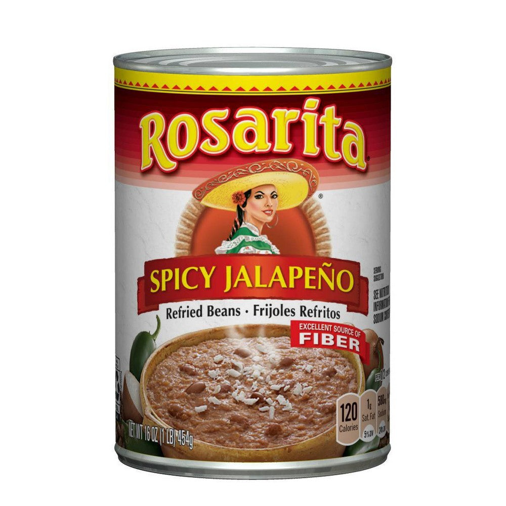 Rosarita Refried Beans Spicy; 16 Ounce; 12 Per Case - High Mart Wholesale