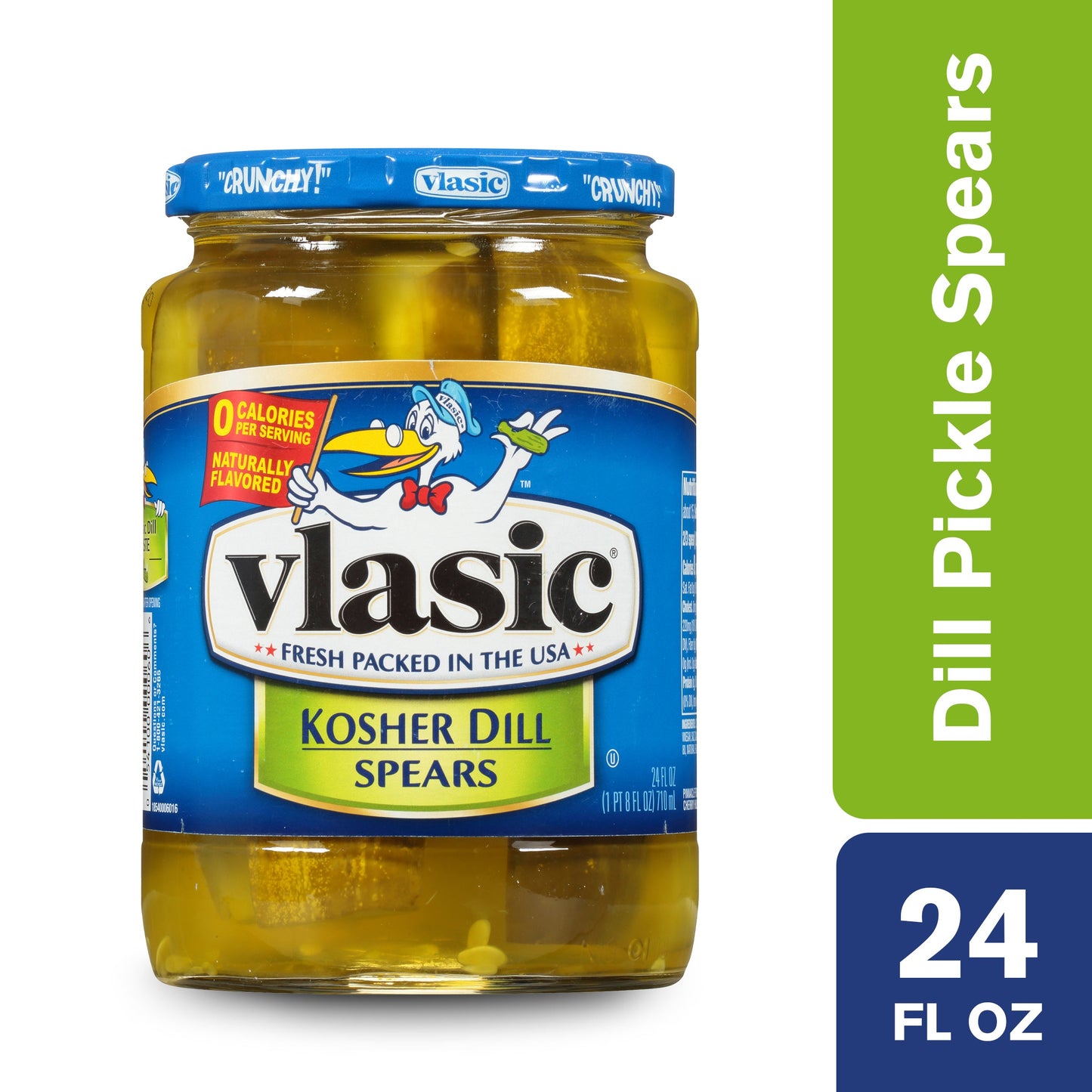 Vlasic Kosher Dill Pickle Spear Jar; 24 Fluid Ounce; 6 Per Case - High Mart Wholesale