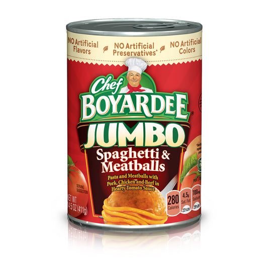 Chef Boyardee Spaghetti And Jumbo Meatballs; 14.5 Ounces; 12 Per Case - High Mart Wholesale