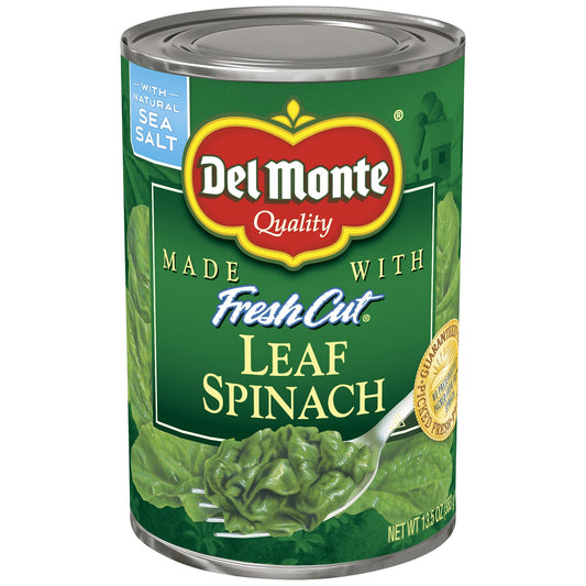 Del Monte Ez Open Fresh Cut Leaf Spinach; 13.5 Ounces; 12 Per Case