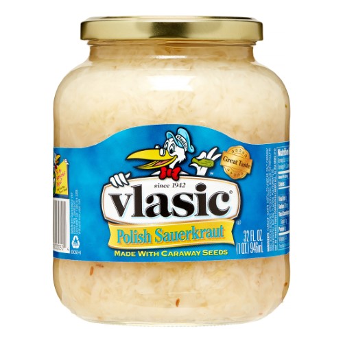 Vlasic Polish Sauerkraut Jar; 32 Fluid Ounce; 12 Per Case - High Mart Wholesale