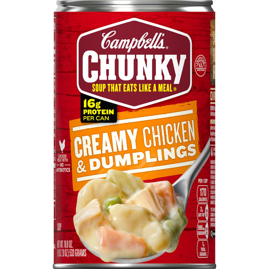 Campbell's Soup Chunky Creamy Chicken & Dumplings; 18.8 Ounces; 12 Per Case - High Mart Wholesale