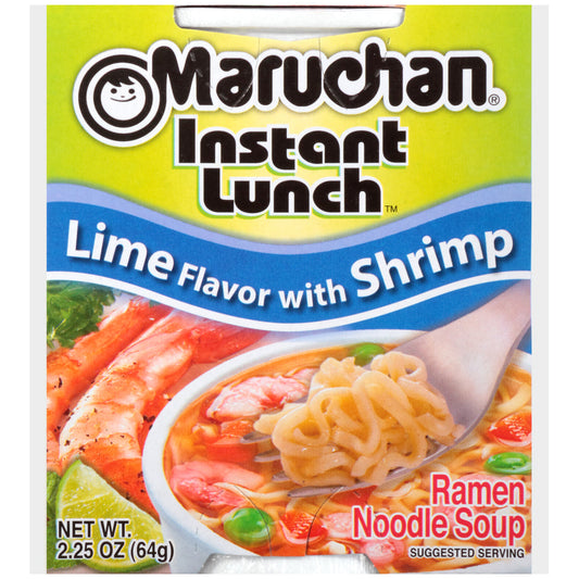 Maruchan Instant Lime Shrimp Flavored Ramen Noodle Soup; 2.25 Ounce; 12 Per Case - High Mart Wholesale