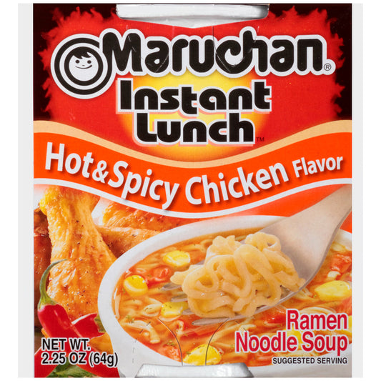 Maruchan Instant Hot & Spicy Chicken Flavored Ramen Noodle Soup; 2.25 Ounces; 12 Per Case - High Mart Wholesale