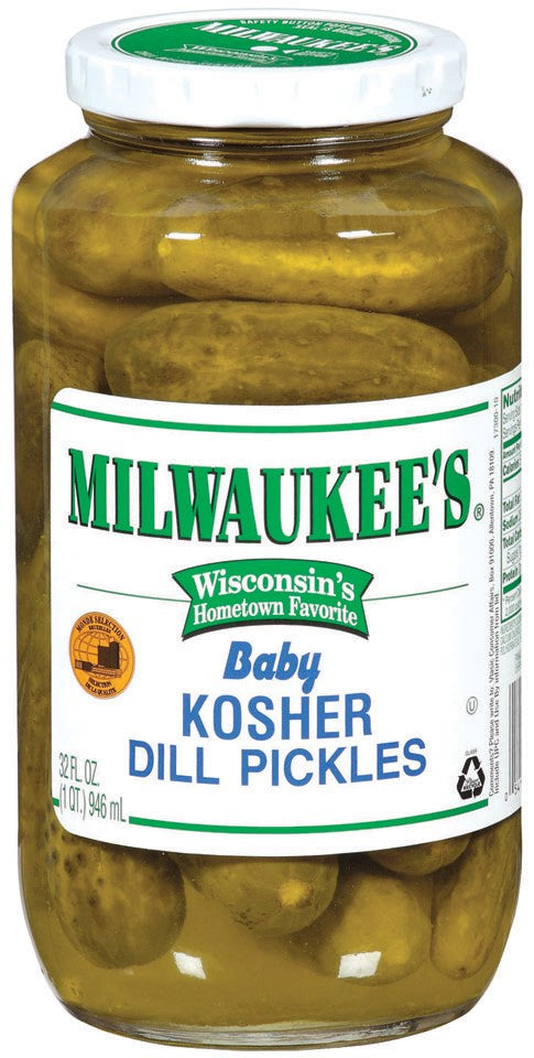 Milwaukee Kosher Baby Dill Pickle Whole Jar; 32 Fluid Ounce; 12 Per Case - High Mart Wholesale