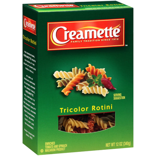 Creamette Tri-Color Rotini; 12 Ounces; 12 Per Case