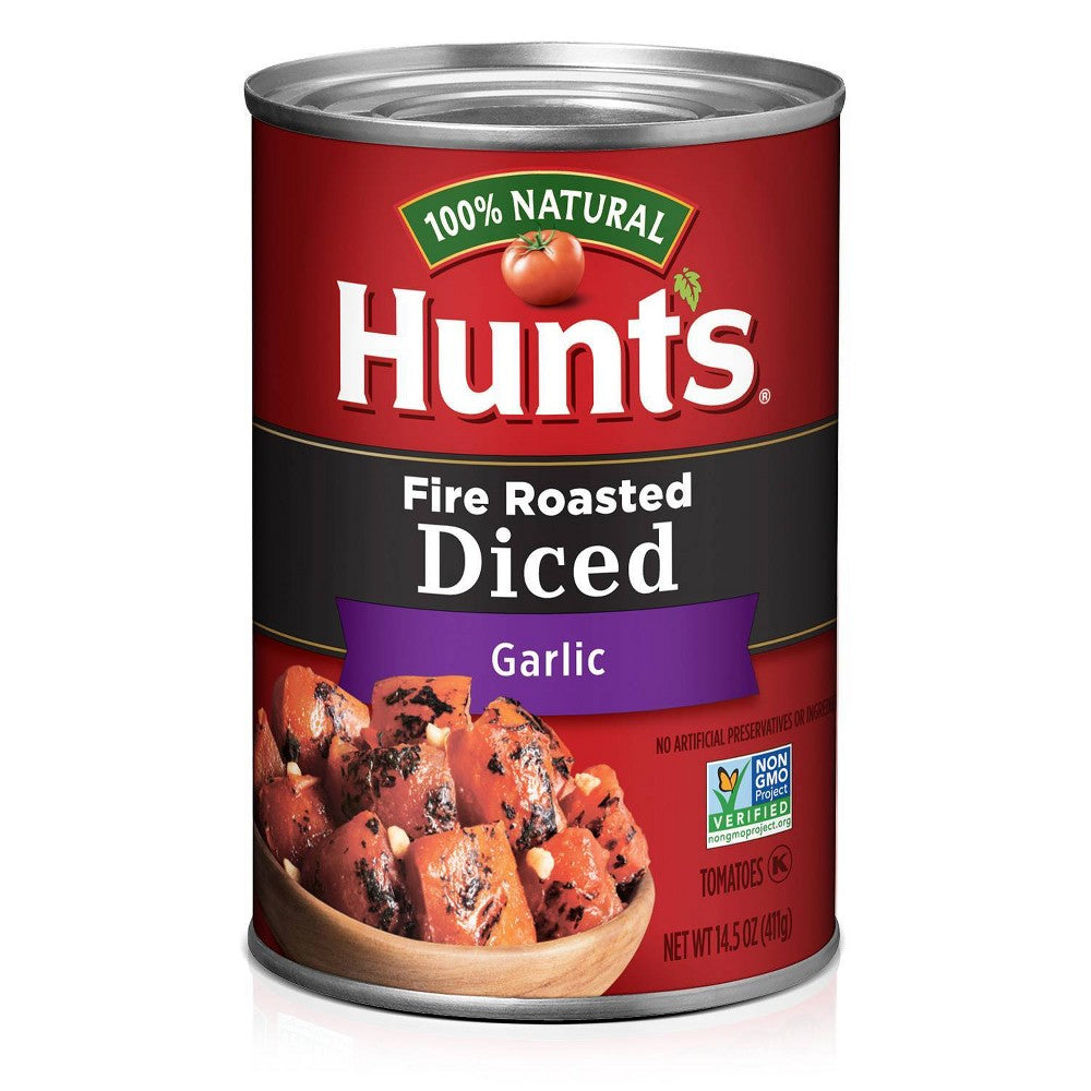 Hunt's Hunts Diced Tomato Fire Roasted Garlic; 14.5 Ounces; 12 Per Case