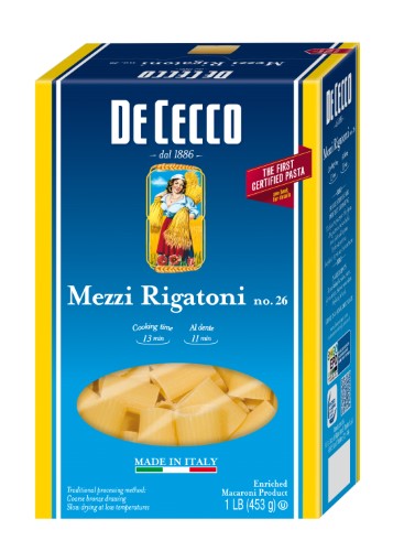 De Cecco No.26 Mezzi Rigatoni; 1 Pounds; 12 Per Case