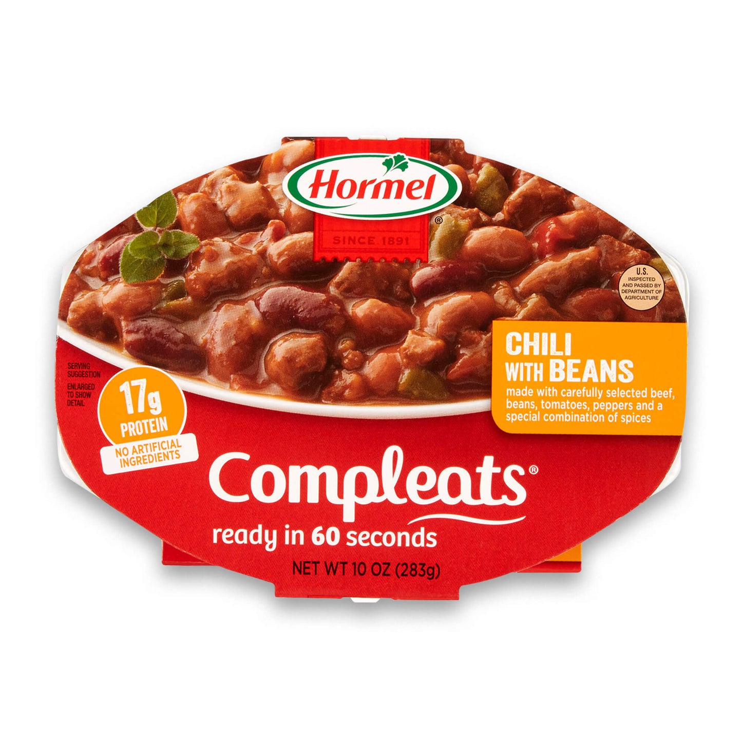 Hormel Compleats Chili With Beans; 10 Ounce; 6 Per Case