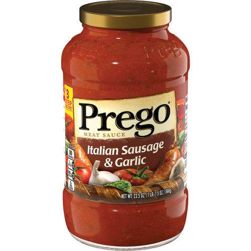 Prego Sauce Spaghetti Italian Sausage Garlic; 23.5 Ounces; 12 Per Case - High Mart Wholesale