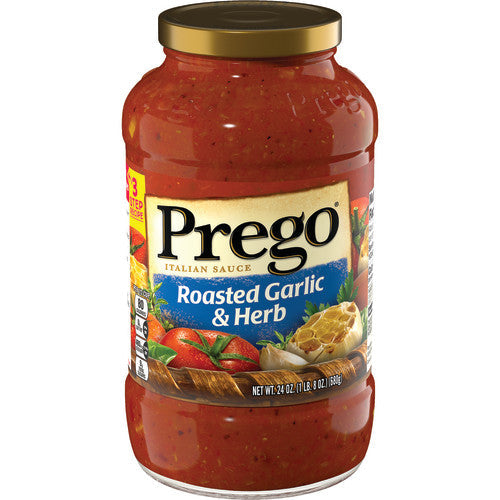 Prego Sauce Spaghetti Roasted Garlic & Herbs; 24 Ounces; 12 Per Case - High Mart Wholesale