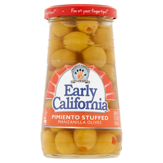 Early California Pimento Stuffed Manzanilla Olives Jar; 5.75 Ounce; 12 Per Case - High Mart Wholesale