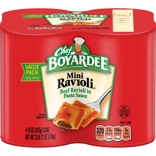 Chef Boyardee Mini Ravioli; 60 Ounces; 6 Per Case - High Mart Wholesale