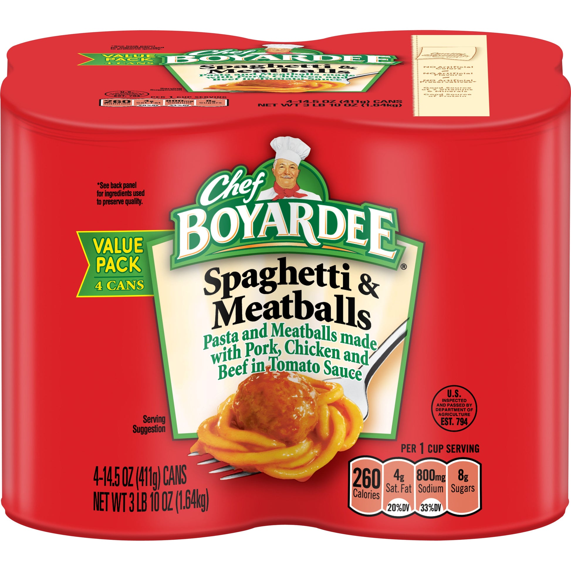 Chef Boyardee Spaghetti And Meatballs; 14.5 Ounce; 6 Per Case - High Mart Wholesale